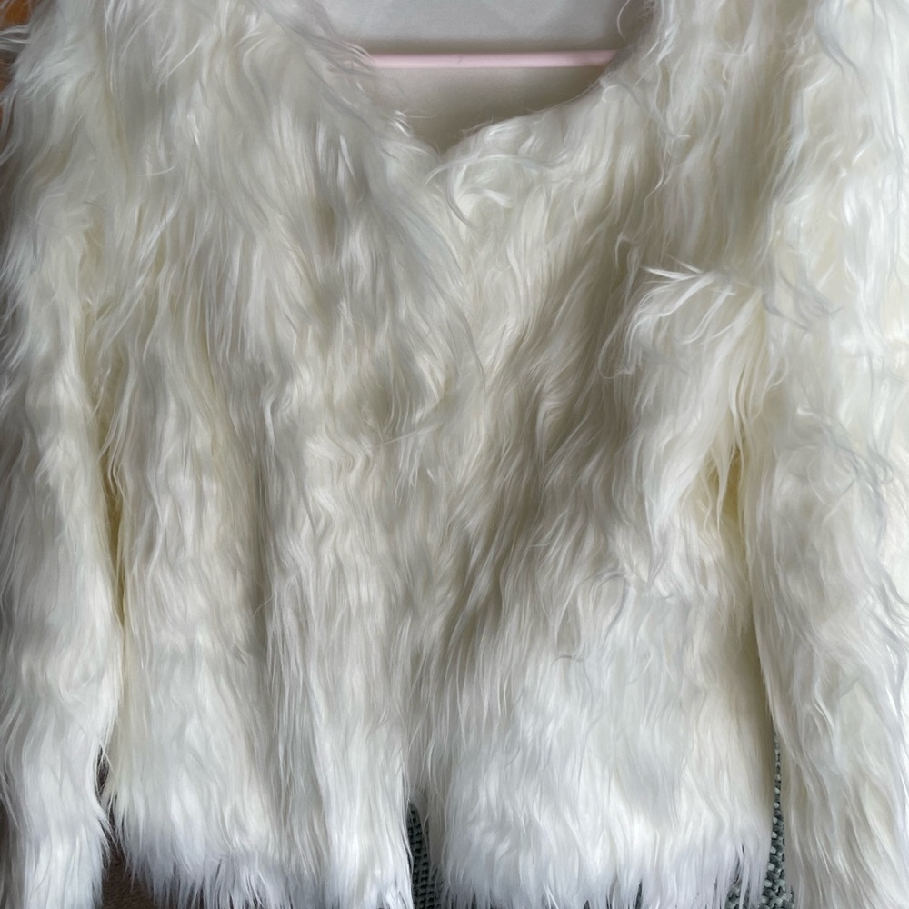 ChicWish white faux fur jacket.